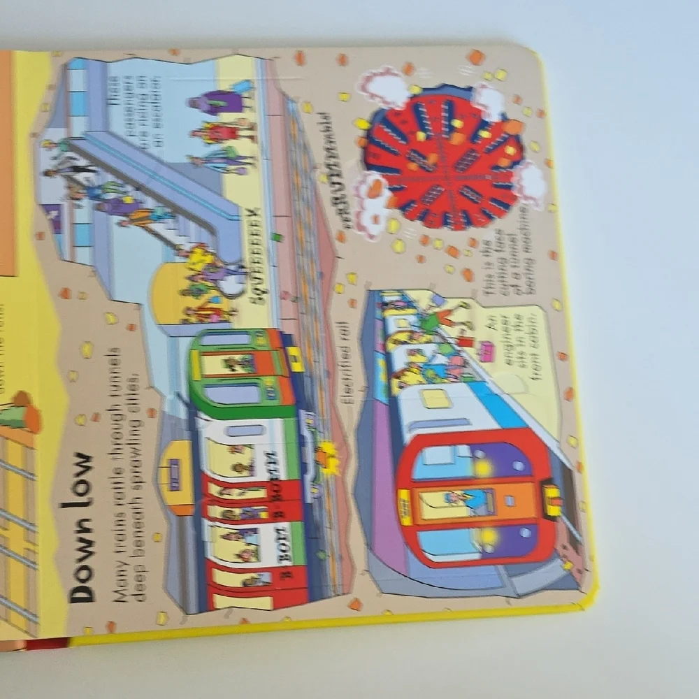 Look Inside Trains Book - Over 50 Flaps To Lift - Hardcover